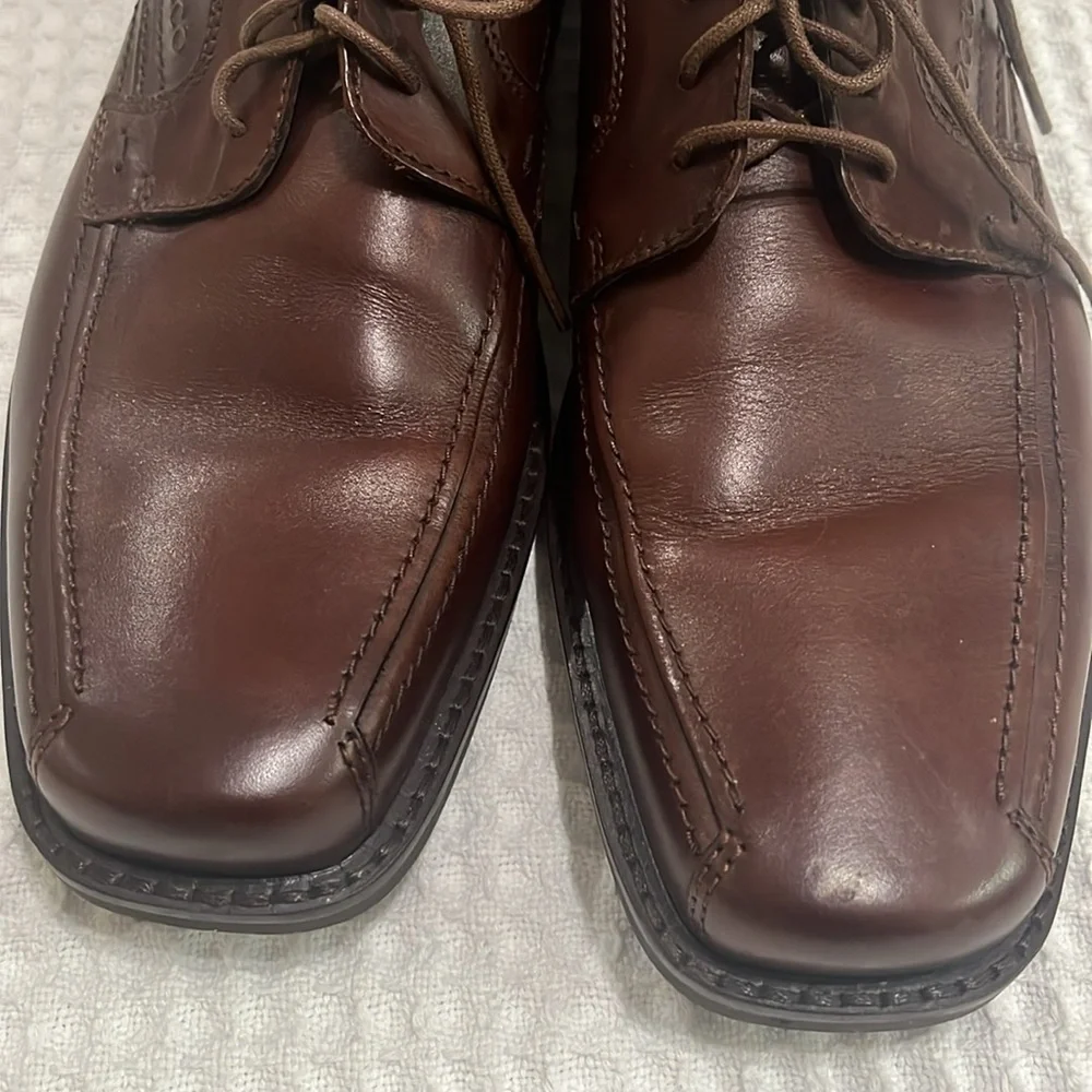 Ecco Men's Oxford Brown Leather Dress Shoes